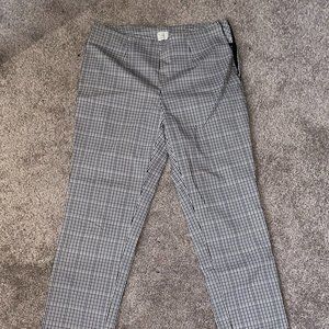 Plaid high-waisted dress pants